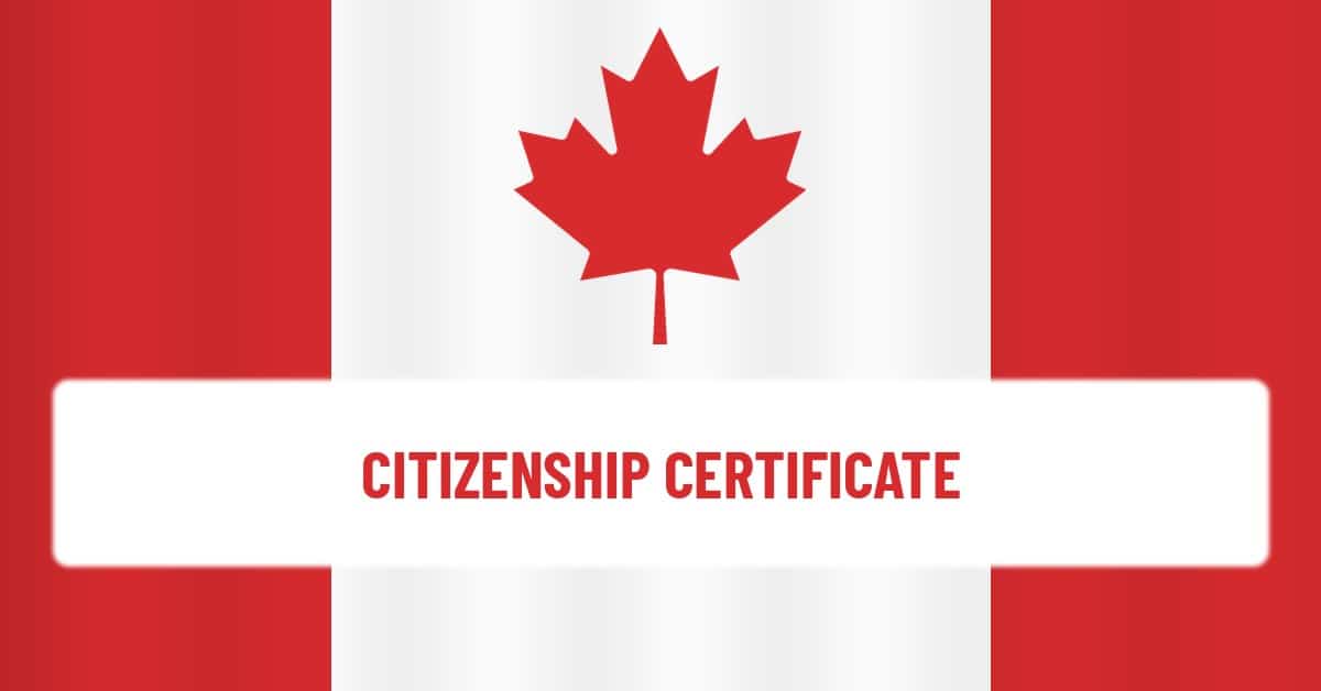 Getting a Canadian citizenship certificate