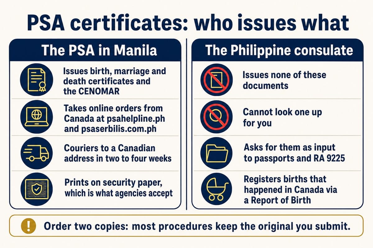 PSA certificates: who issues what