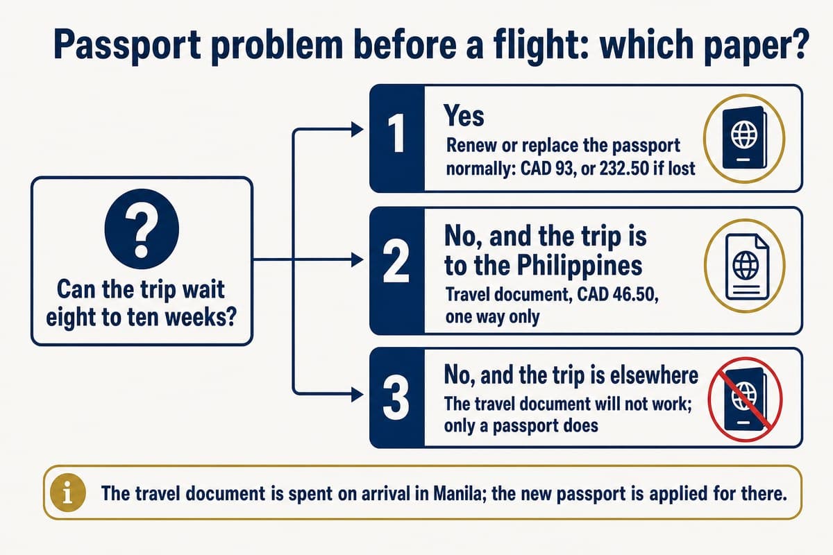 Passport problem before a flight: which paper?
